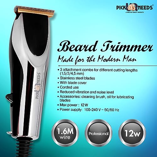 Pick Ur Needs Professional Hair Clipper Advanced shaving System Runtime: 120 min Trimmer for Men (Silver, Black) - Image 2