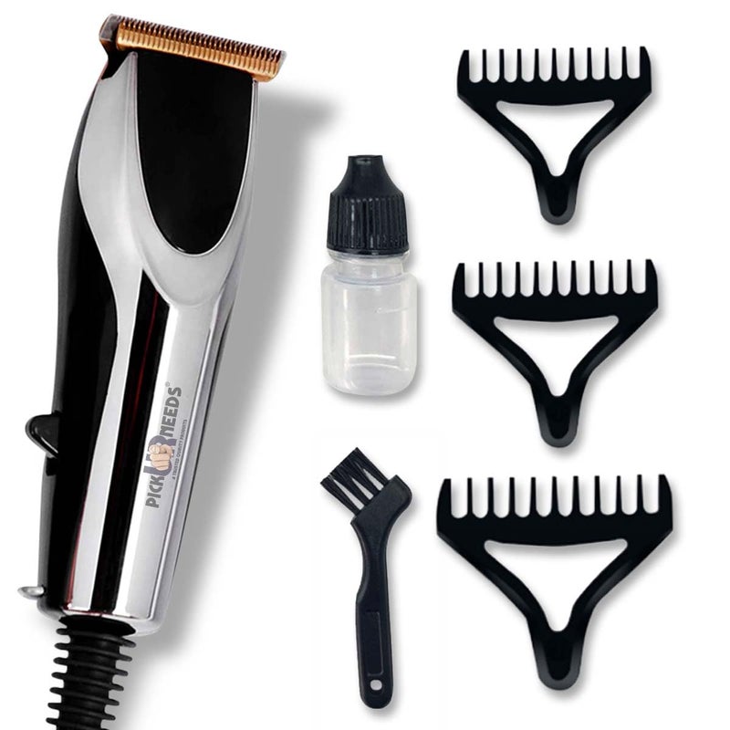 Pick Ur Needs Professional Hair Clipper Advanced shaving System Runtime: 120 min Trimmer for Men (Silver, Black) - Image 3