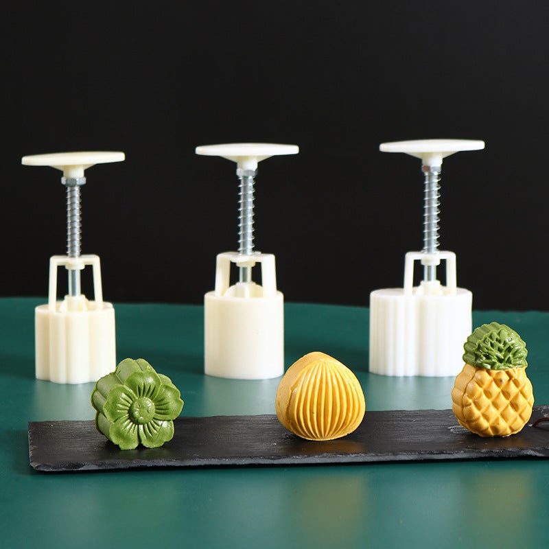 Hand-Pressed Mooncake Mold Household Mung Bean Cake Model Printing Set Ice Skin Flow Heart Guofeng Mooncake Mold - Image 5