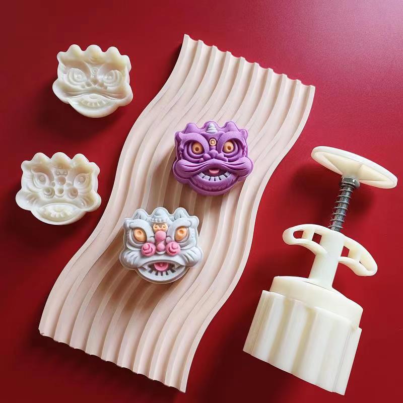 Hand-Pressed Mooncake Mold Household Mung Bean Cake Model Printing Set Ice Skin Flow Heart Guofeng Mooncake Mold - Image 1