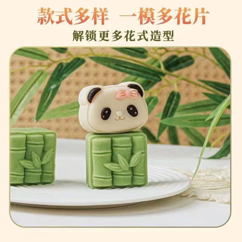 Hand-Pressed Mooncake Mold Household Mung Bean Cake Model Printing Set Ice Skin Flow Heart Guofeng Mooncake Mold - Image 3