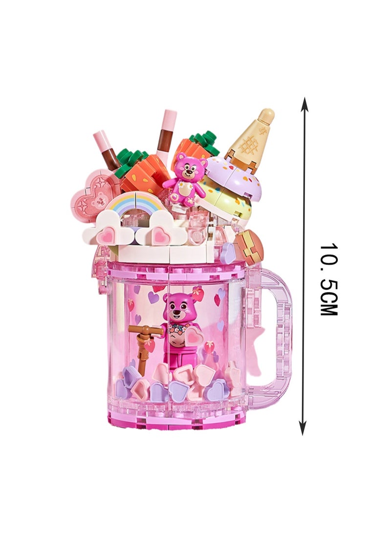 235 Pieces, Girl'S Ice Cream Ice Cream Milk Tea Cup Set Building Block Toys, Assembly Model, Gift For Boys And Girls - Image 2