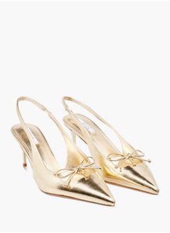 ELLE Womens Textured Slingback Shoes With Stiletto Heels Ramadan Collection  - Image 2