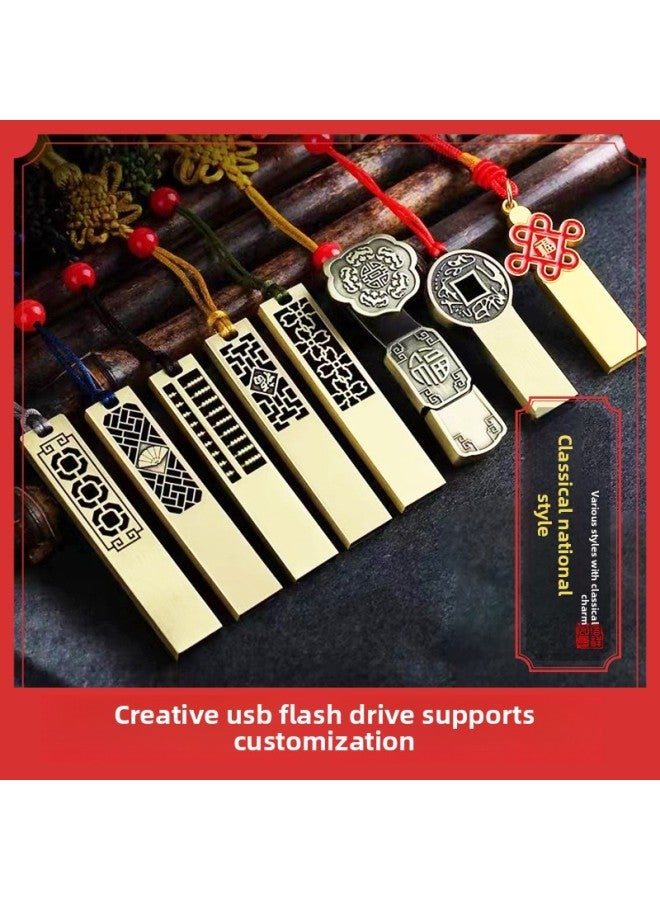 Chinese Style USB Flash Disk Custom Lettering 32G Retro Clover Window Flower Ruyi 64g Car Music USB Flash Disk Gift Wholesale-Color:Four-leaf Clover-Capacity:4G  - Image 3