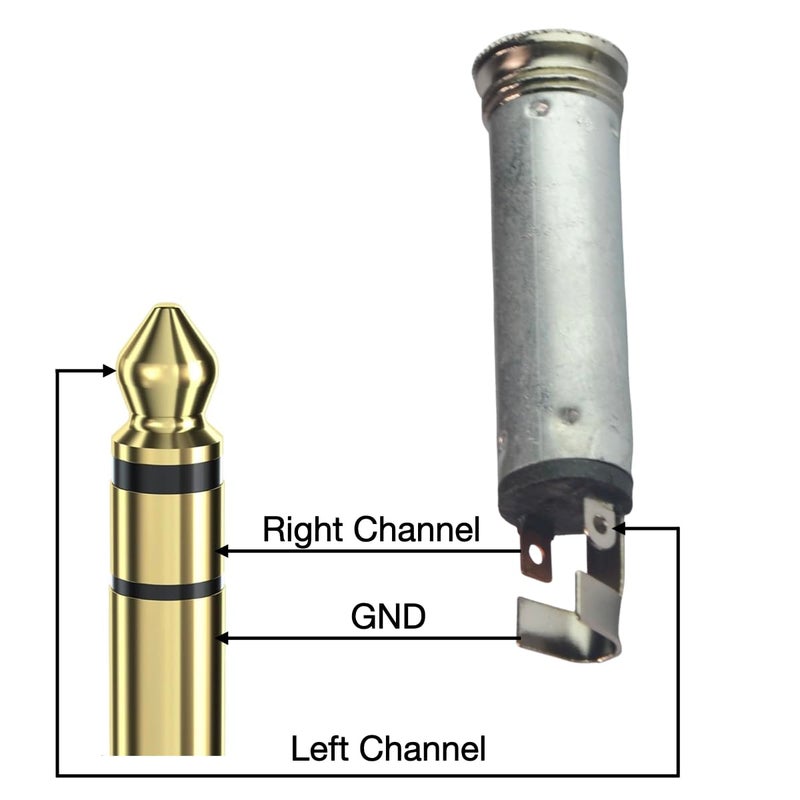 CESS موصل جاك أنثوي ستيريو TRS 6.35 مم 1/4 بوصة (عبوة 4) - Image 2