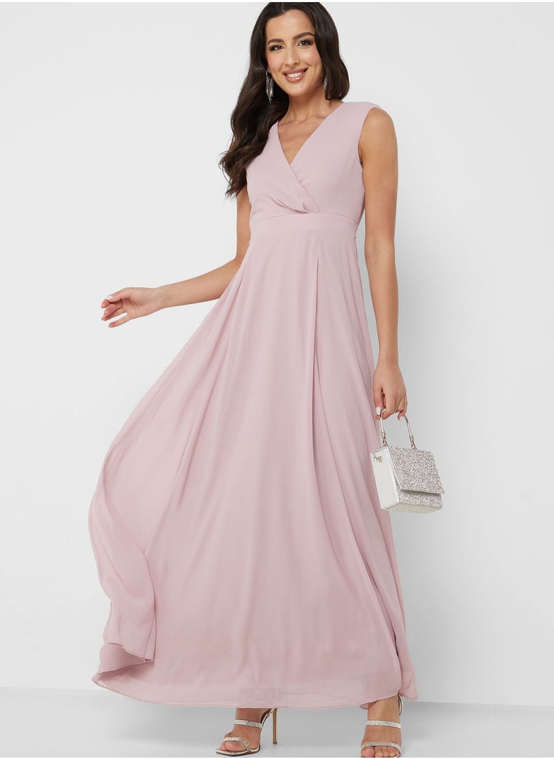 skirt and stiletto - Surplice Neck Tiered Dress - Image 1