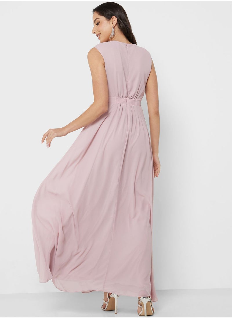 skirt and stiletto - Surplice Neck Tiered Dress - Image 1