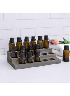 MyGift 3 Tier Vintage Grey Wood 17 Bottle Essential Oil Display Stand  - Image 2