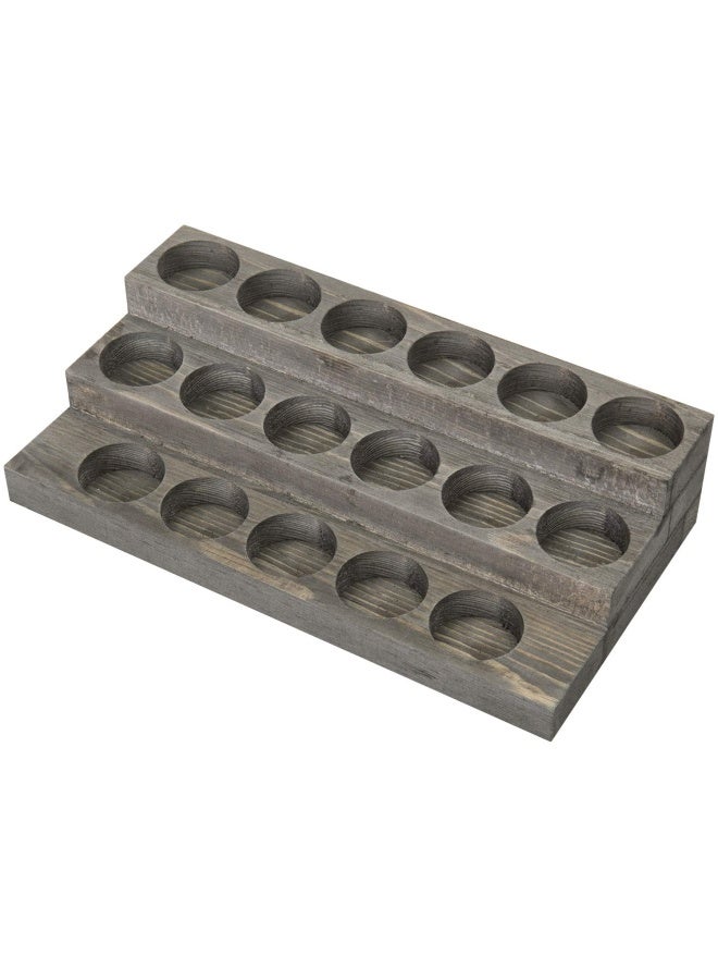 MyGift 3 Tier Vintage Grey Wood 17 Bottle Essential Oil Display Stand - Image 5