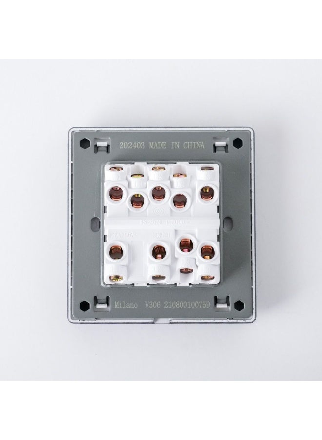 DANUBE HOME Milano 10A 3G 2W Switch Electrical Switches Sockets Outlets For Home Appliances Office Hotel Conventional Construction Project Aura Blk - Image 3