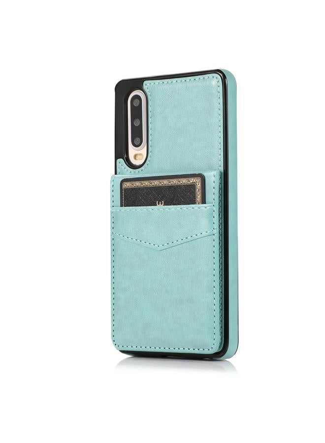 زبون جراب لهاتف Huawei P30 بلون سادة مصنوع من مادة PC + TPU مع حامل وفتحات للبطاقات - Image 2