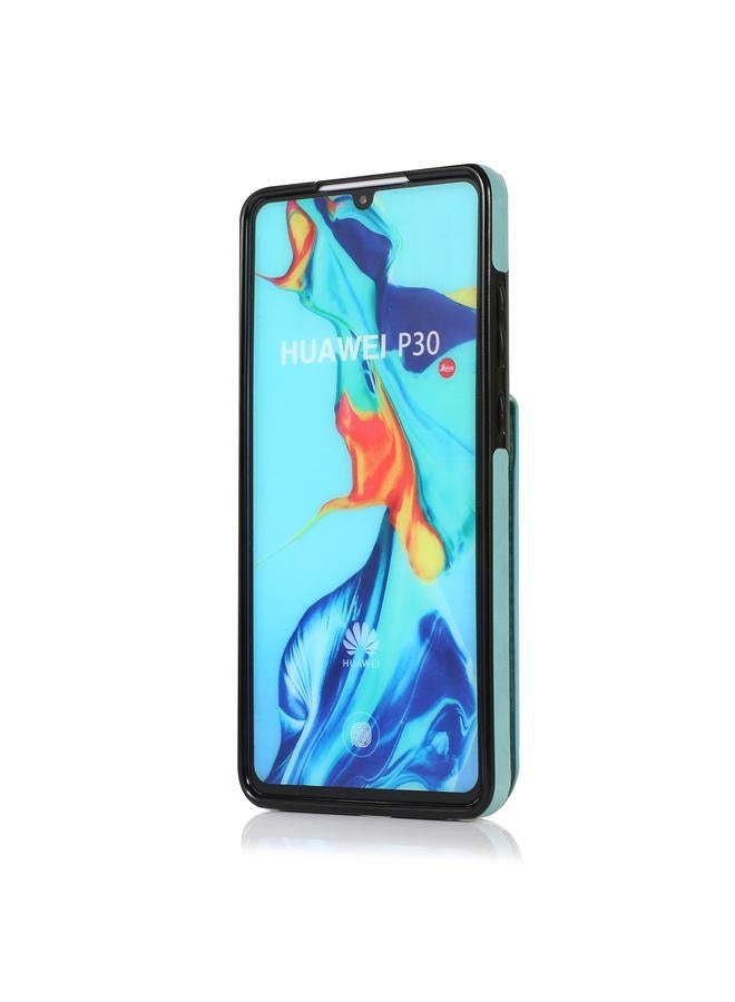 زبون جراب لهاتف Huawei P30 بلون سادة مصنوع من مادة PC + TPU مع حامل وفتحات للبطاقات - Image 3