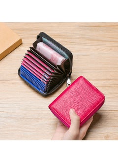Unisex Zippered Anti-Demag Wallet with Multiple Card Slots Apricot-9 cards-see the picture and contact customer service