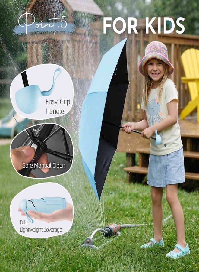 LILAC Travel Mini Umbrella Compact Small & Lightweight, UV Rain Protection, Pocket-Sized Folding Umbrellas with Quickdraw & Case for Men Women & Kids Backpack, 1-Blue, 39.3"（with Case）, Solid - Image 3