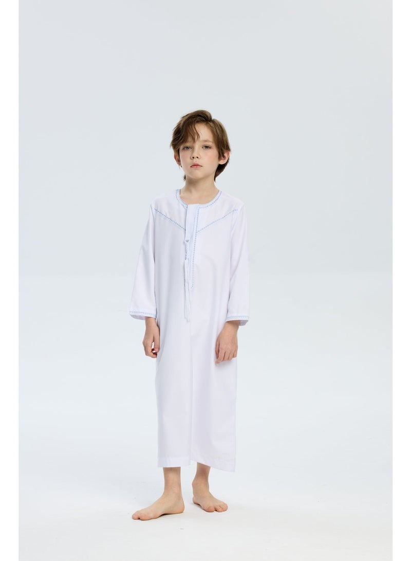 High-end solid color thobe for boys, Oman style - Image 4