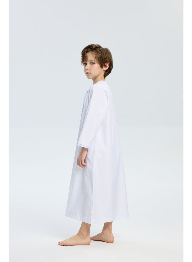 High-end solid color thobe for boys, Oman style - Image 5