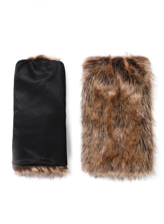 LA CARRIE Women Faux Fur Leg Warmers Long Furry Leg Foot Cuffs Girls Winter Boot Socks(Raccoon) - Image 5
