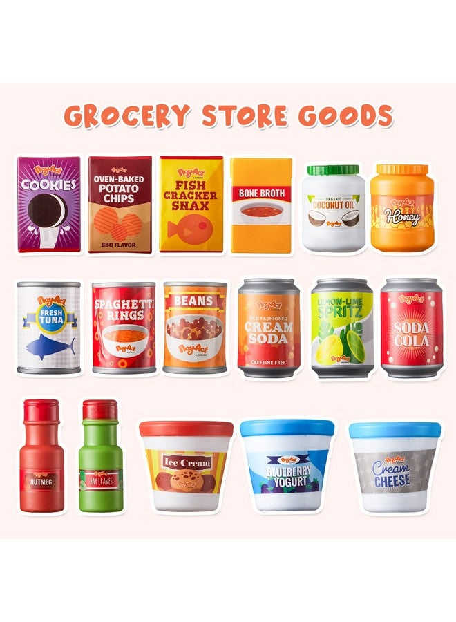 JOYIN 30Pcs Play Food Grocery Cans, Play Kitchen Accessories, Includes Drink, Juice, Jar, Seasoning, Water Bottle, Sauce, Yogurt, Ice Cream, Snack Box, Kids Gifts & Indoor Toys - Image 3