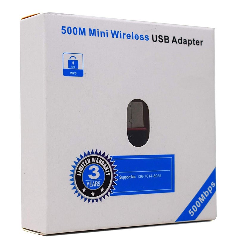 PremiumAV 500Mbps Mini USB Wireless Network Adapter Wi-Fi Dongle for Laptop PC Mac Chromebook Black 802.11b/g/n High-Speed Connection - Image 1