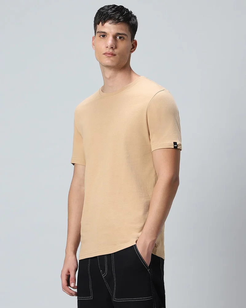 bewakoof Men's Brown T-Shirt