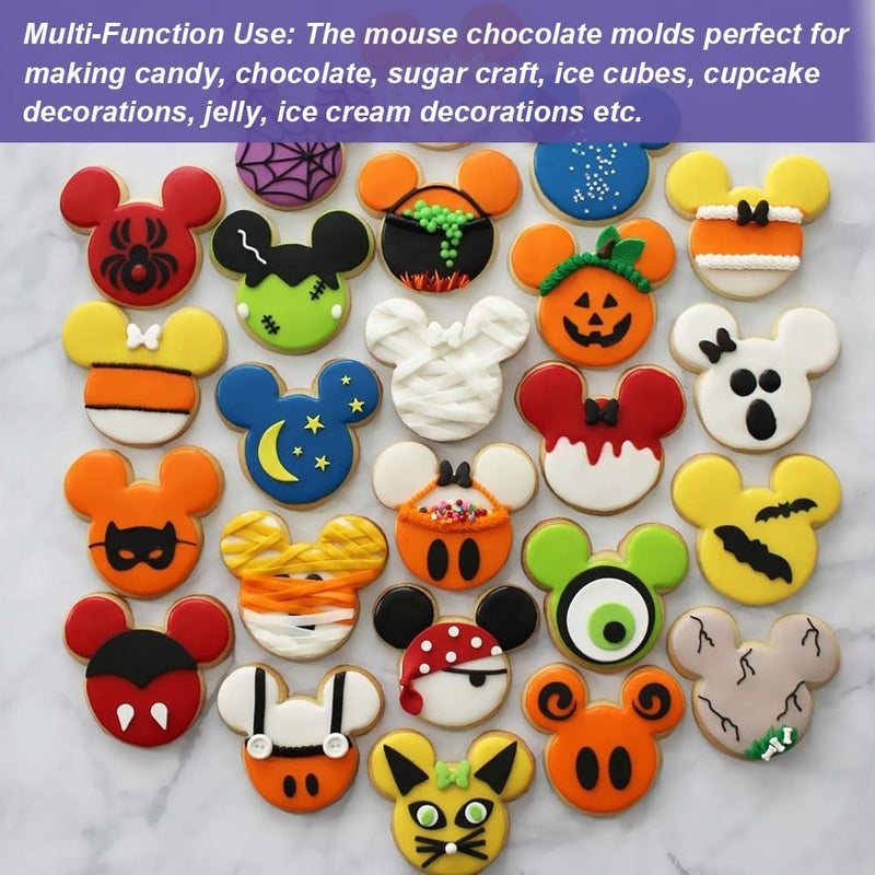 BENEKIY 2 Pack Mouse Molds Silicone, 15 Cavity Cartoon Mouse Gummy Molds, Mouse Head Chocolate Molds Silicone Tray DIY Baking Tool for Chocolate Candy Mousse Pastry Handmade Soap Cupcake Topper - Image 4