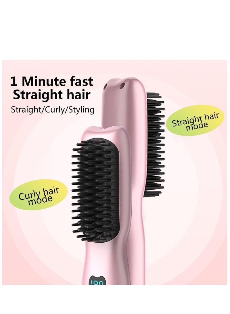 AirYoung Portable Straightening Brush for Travel, Cordless Hair Straightener Comb, 11 Temperature Adjustment, Fast Heating, Create Hairstyles Anytime, Suitable for Different Hair Types - Image 2