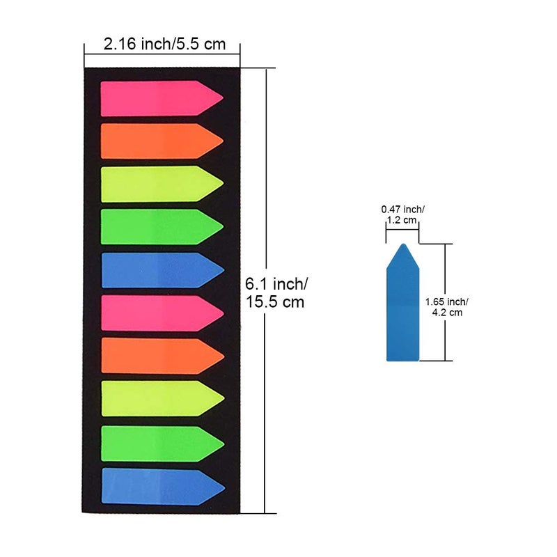 Morepack 2000 Count Neon Color Tape Flag, Page Markers,Index Tab Flags,Sticker Note, Fluorescent,10Pack,2000 Pages Count (Type 3) - Image 2