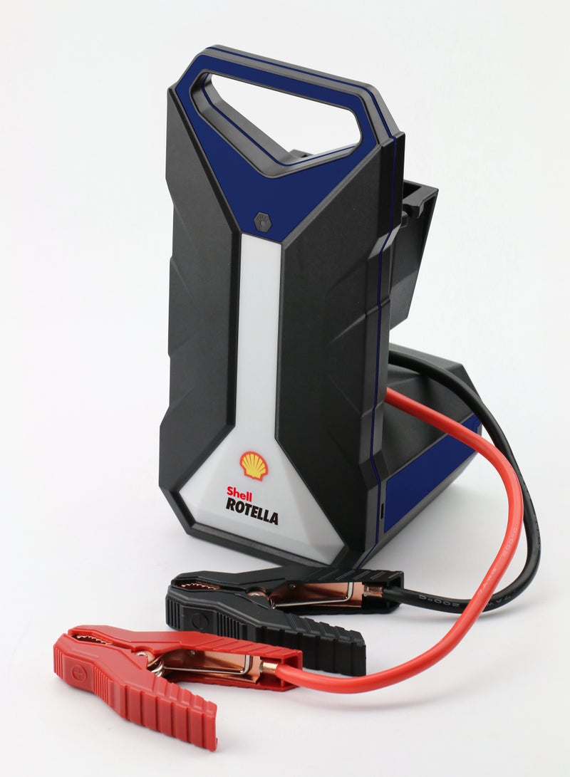 شيل جمب ستارتر للسيارات شاحن شيل 24000 مللي أمبير في الساعة لشحن بطارية السيارة مع ضوء LED وقاعدة مغناطيسية، شاحن بطارية السيارة بقدرة 2000 أمبير تيار 12 فولت، حزمة شحن محمولة للطوارئ مع كابلات توصيل - أسود - Image 3