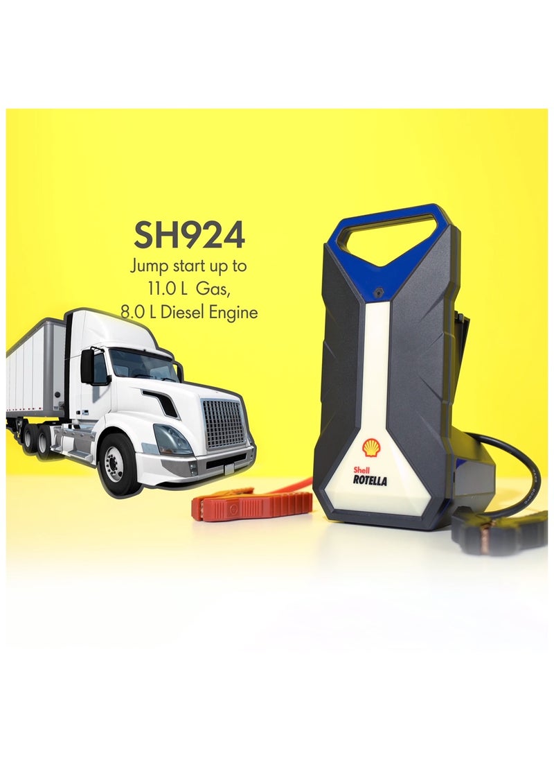 Shell Jump Starter - Shell Professional Jump Starter 12V/2000Ahm with portable LED light , Magnetic  Base ، Power Bank 24,000mAH for Emergency device charging - Image 1