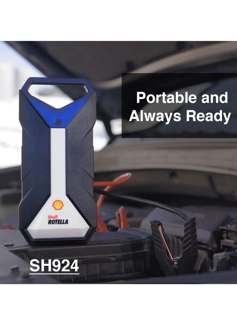 Shell Jump Starter - Shell Professional Jump Starter 12V/2000Ahm with portable LED light , Magnetic  Base ، Power Bank 24,000mAH for Emergency device charging - Image 1