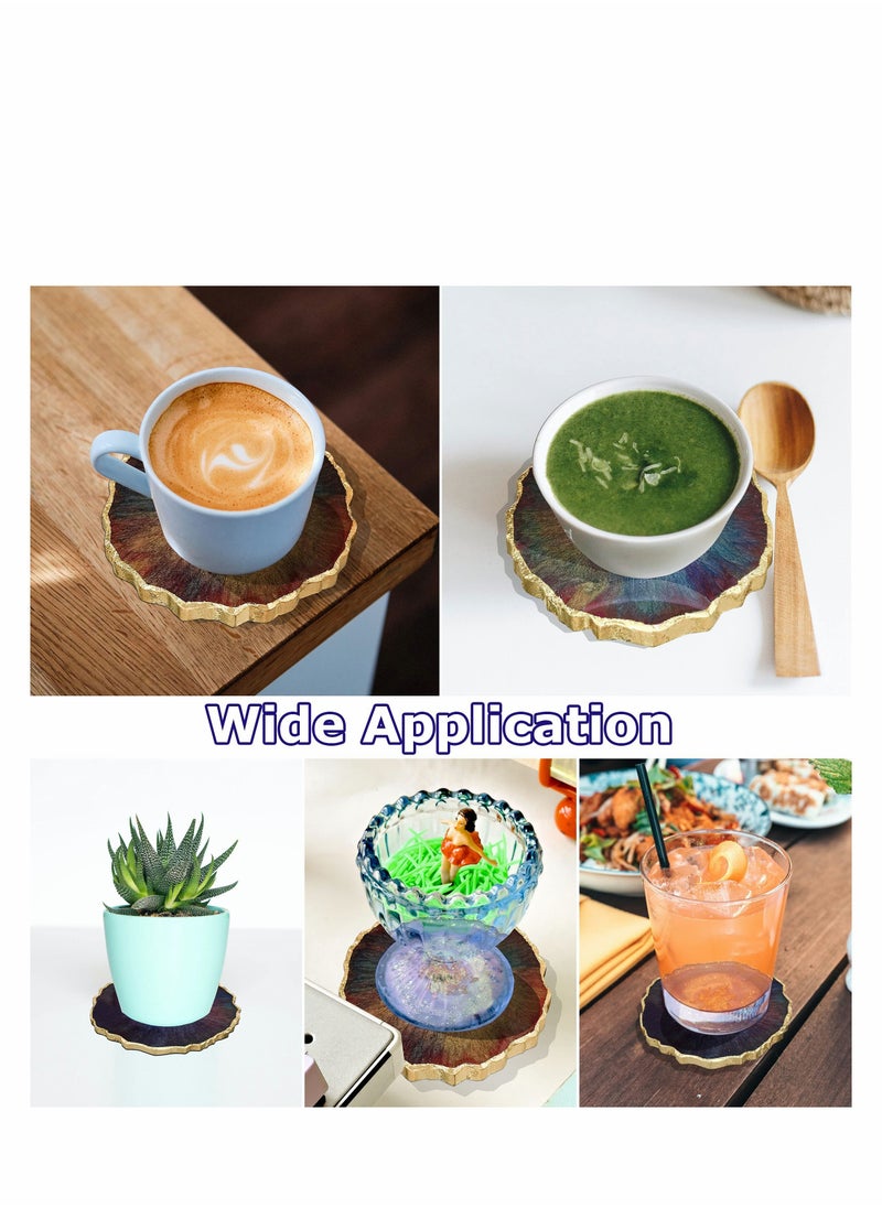 KASTWAVE Coaster Molds, Agate Coaster Epoxy Molds, Silicone Resin Casting Molds for Making Faux Agate Slices, Coasters, Home Table Decoration 4PCS  - Image 2