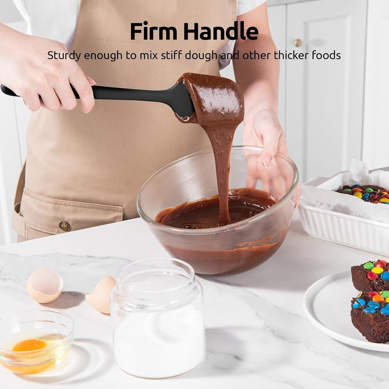 U-Taste Trendy flexible practical build 315℃ Heat Resistant Silicone Spatula: High Heat Proof Flexible Non-Stick Bowl Scraper, Seamless Rubber Kitchen Utensils for Baking Cooking Mixing Cookware (4 Pieces, Black) Global assorted color picks - Image 5