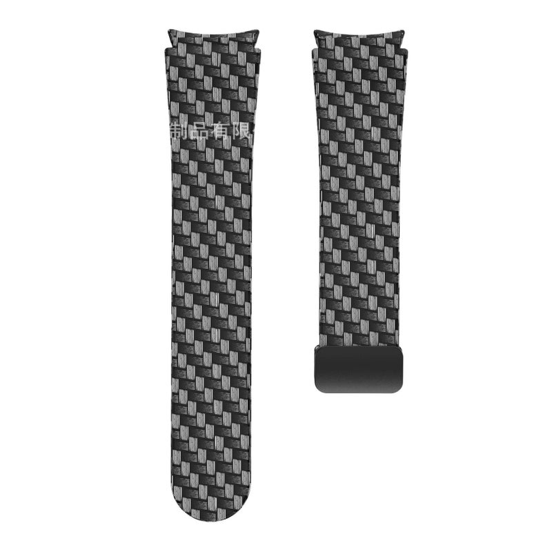 Black Silicone Sport Smartwatch Band Compatible with Samsung Galaxy Watch 6 with Adjustable Fit Soft Strap and Quick Daily Replacement - Lilac Ribbon - Image 1