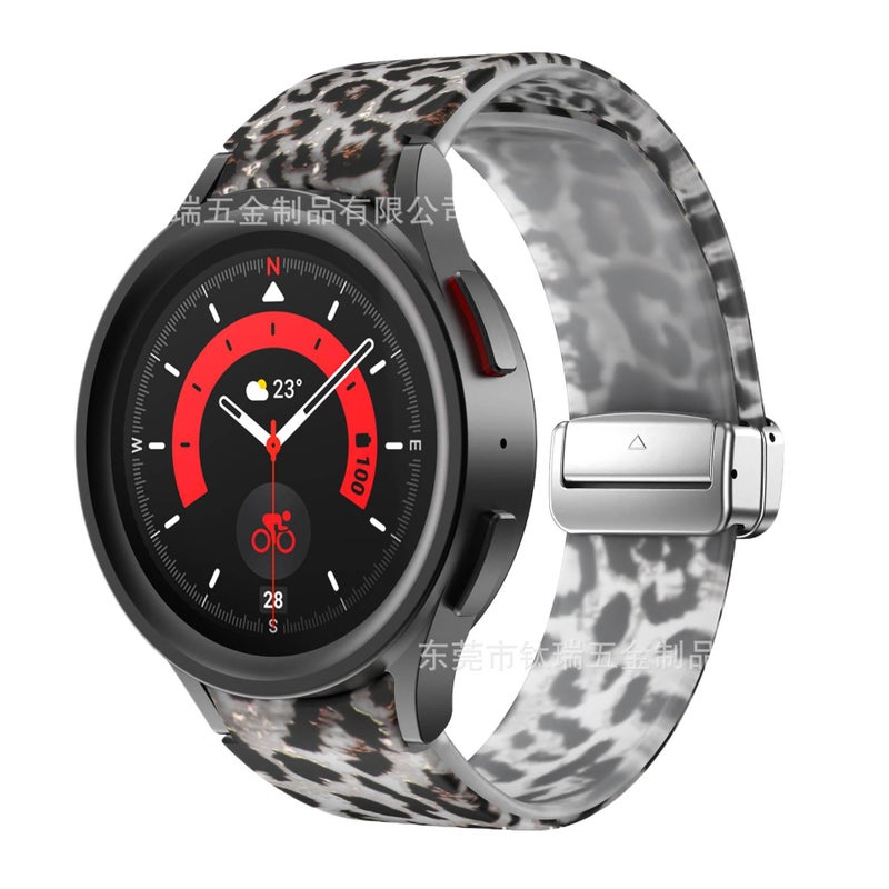 Black Silicone Sport Smartwatch Band Compatible with Samsung Galaxy Watch 6 with Adjustable Fit Soft Strap and Quick Daily Replacement - Lilac Ribbon - Image 5