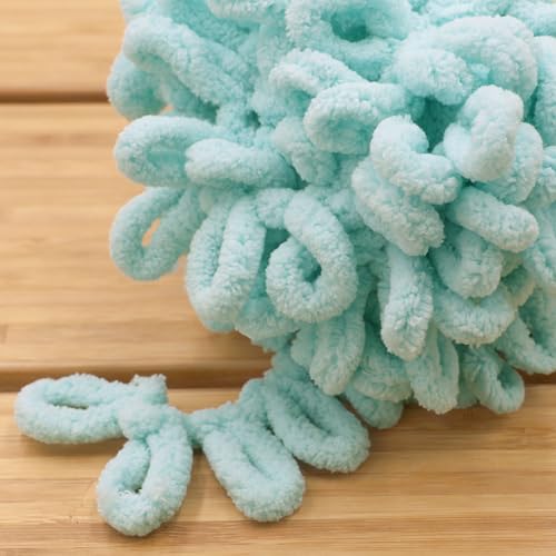 BambooMN JubileeYarn Fun Finger Loops Yarn - 100g/Skein Jumbo Polyester - Blue - 2 Skeins - Image 3