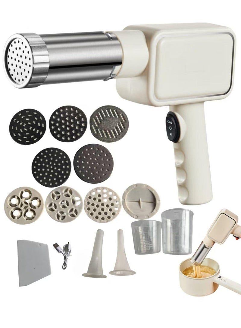 WALALLA Handheld Pasta Machine, Household Wireless Noodle Machine. A Homemade Noodle Machine With 9 Types Of Noodle Molds And 2 Types Of sausage filling nozzles - Image 1