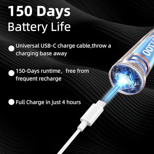 Magentak Ultrasonic U-Shaped Toothbrush for Adults, Electric Toothbrush for Teeth Whitening, Automatic 360-degree with Waterproof IPX7, 4 Modes for Cleaning(White) - Image 5