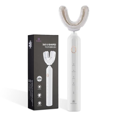 Magentak Ultrasonic U-Shaped Toothbrush for Adults, Electric Toothbrush for Teeth Whitening, Automatic 360-degree with Waterproof IPX7, 4 Modes for Cleaning(White) - Image 1