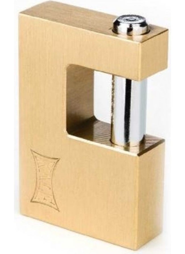 KALE Horizontal Brass Padlock Yellow 80 Mm Two-Way Silver - White 1 Piece  - Image 2