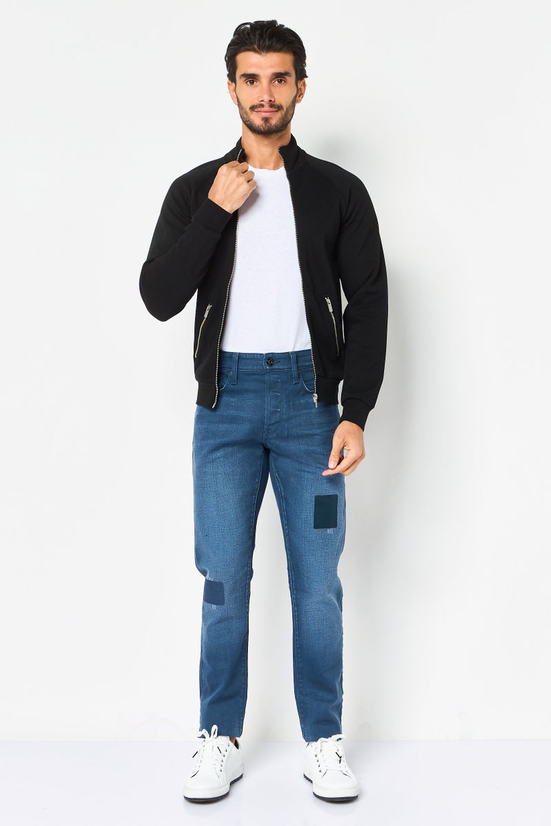 Celio Men Mock Neck Long Sleeve Textured Sweatshirt, Black - Image 3