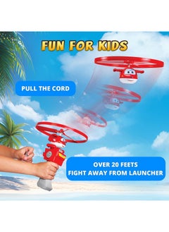 SUPER WINGS Super Wings Flying Toys, Jett Flying Toys for Kids Ages 3-5 4-8, Fun Outdoor Flying Disc Launcher Toys, Airplane Outside Flying Toys for Kids Boys Girls 3 4 5 6 7 8 Year Old  - Image 2