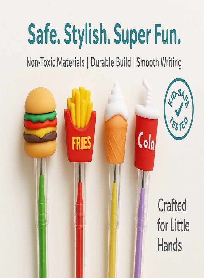 JMK CRAFTS Kids’ Colourful Mcdy Body Food Emoji Bullet Pencils with Lead Nibs – Push Pencils for Boys & Girls | Fun Fast Food Themed Fancy Top | Birthday Return Gifts, Party Favors & School (4) - Image 5