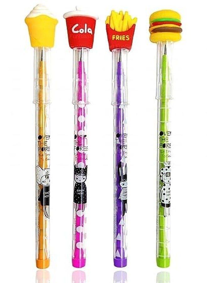 JMK CRAFTS Kids’ Colourful Mcdy Body Food Emoji Bullet Pencils with Lead Nibs – Push Pencils for Boys & Girls | Fun Fast Food Themed Fancy Top | Birthday Return Gifts, Party Favors & School (4) - Image 2