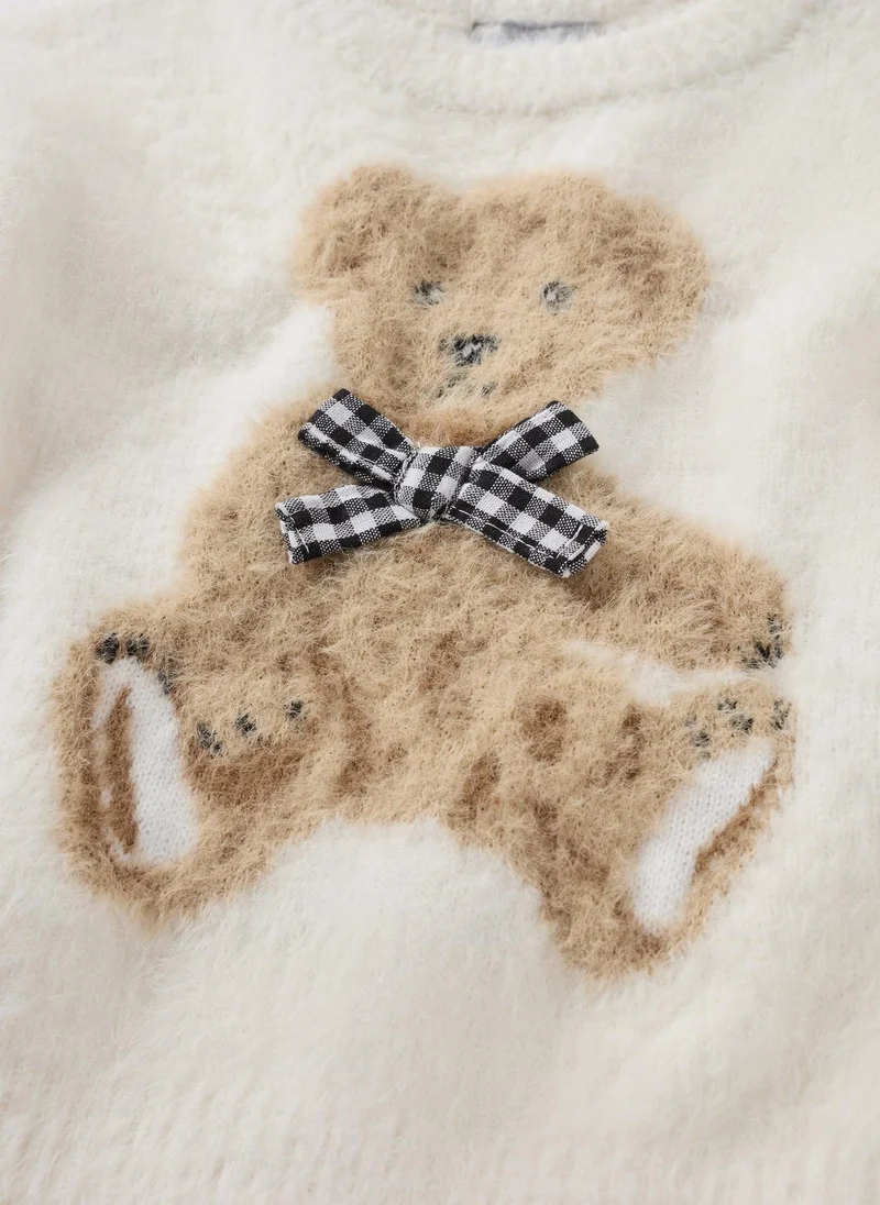 Matalan Girls Cream Bear Jumper