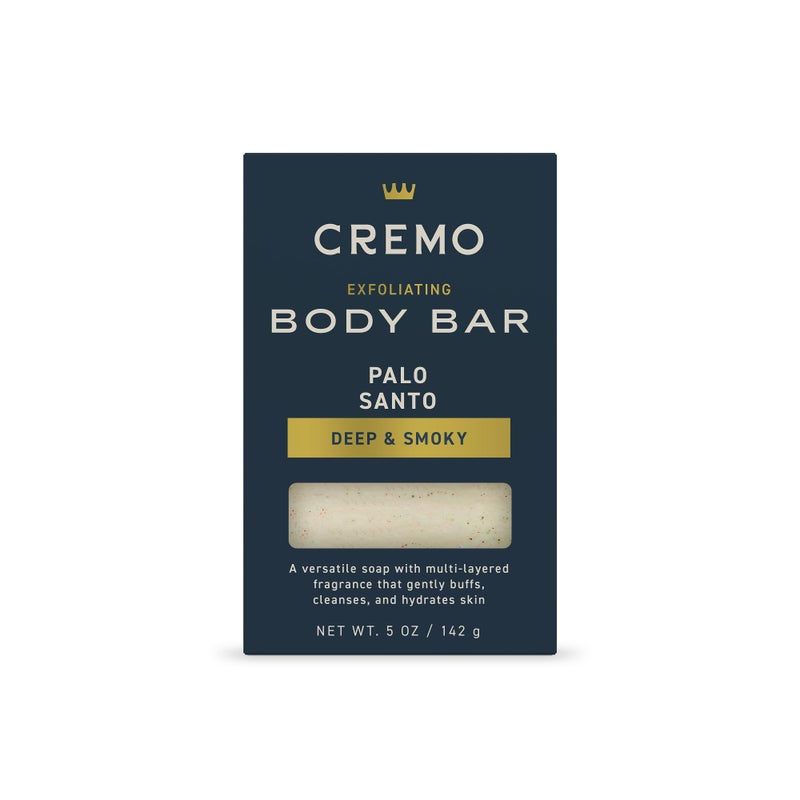 Cremo Exfoliating Body Bar for Men, Palo Santo Scent, Multi-Layered Fragrance That Buffs, Cleanses and Hydrates Skin, 5oz - Image 1