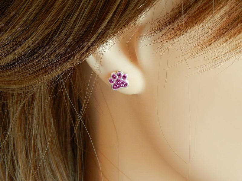 ICYROSE 925 Sterling Silver Paw Print Stud Earrings (Choose Your Style) (Nickel Free) - Image 3