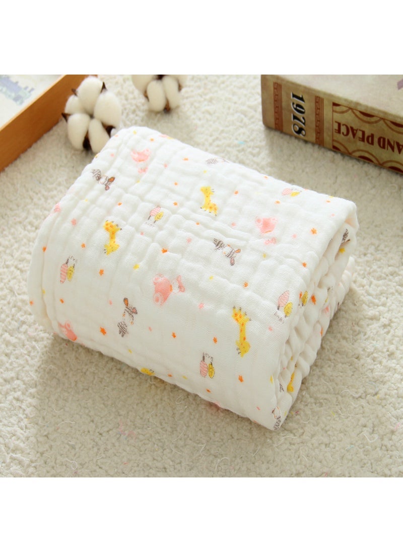 6 layer gauze baby bath towel factory wholesale soft cotton baby blanket baby blanket air conditioning quilt thickened childrens quilt Giraffe