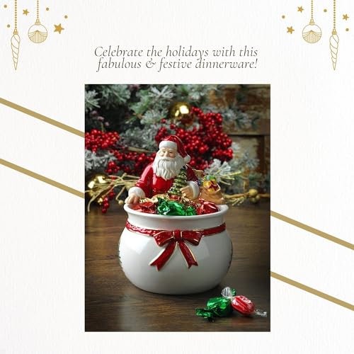Spode Christmas Tree Candy Bowl - 7.5-Inch Earthenware Bowl for Candy, Nuts, Potpourri, Holiday Décor - Food-Safe Decorative Design with Santa & Tree Motif - Christmas Gift, Festive Tabletop Accent - Image 5