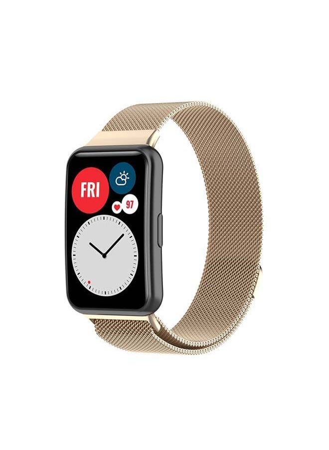 NIBEMINENT - Huawei Watch fit Replacement Milanese Strap Gold - Image 1