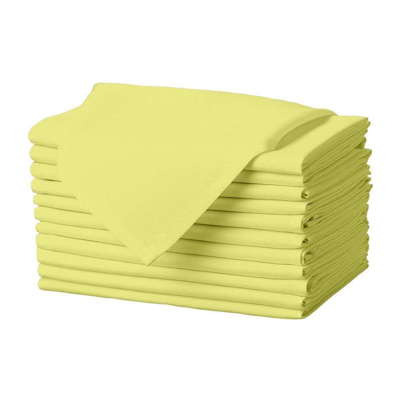 Gee Di Moda Cloth Napkins 17 x 17 Inch Yellow Dinner Napkins Set of 12 Soft Absorbent Washable Fabric Cloth Table Napkins with Hemmed Edges for Hotel Restaurant Holiday Parties Wedding